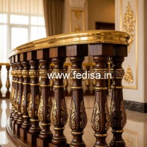 Luxury Brass Wood Railings for Rich Homes No-2016