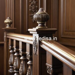 Premium Brass Wood Stair Railings for Duplex House No-2021