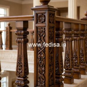 Modern Brass Wood Balcony Railings with Elegant Style No-2024