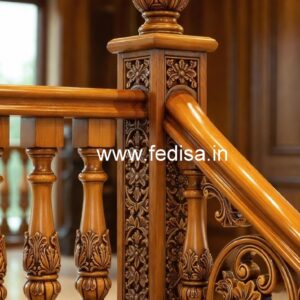 Premium Brass Wood Staircase Interior Ideas No-2033