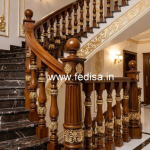 Modern Brass Wood Staircase Decor Inspiration No-2036