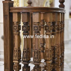 Stylish Brass Wood Railings with Rich Finish No-2037