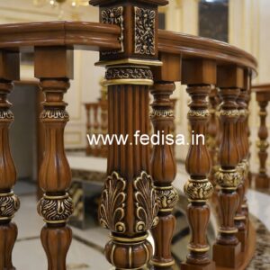 Elegant Brass Wood Balcony Fence Inspiration No-2038