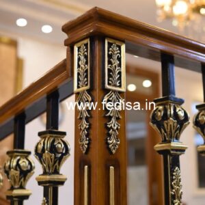 Luxury Brass Wood Balcony Railings with Modern Look No-2047