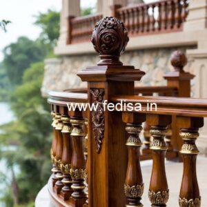 Decorative Brass Wood Staircase Handrails for Villas No-2058
