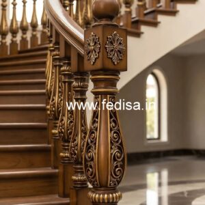 Stylish Brass Wood Fence for Luxury Villas No-2061