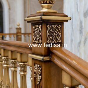 Premium Brass Wood Balcony Handrails with Rich Style No-2063