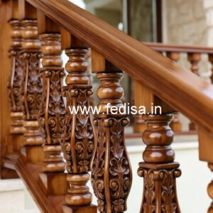 Decorative Brass Wood Stair Railings Collection No-2076