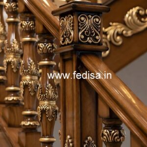 Premium Brass Wood Balcony Fence Design Trends No-2081