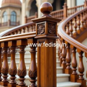 Premium Brass Wood Balcony Railings Collection 2032 No-2099