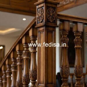 Decorative Brass Wood Staircase Decor for Luxury Villas No-2100