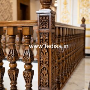 Brass Wood Railing Design for Luxury Homes No-2101
