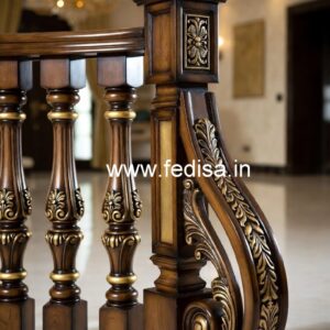 Brass Wood Handrail Design for Stairs No-2106