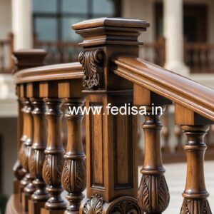 Decorative Brass Wood Railing Design No-2108