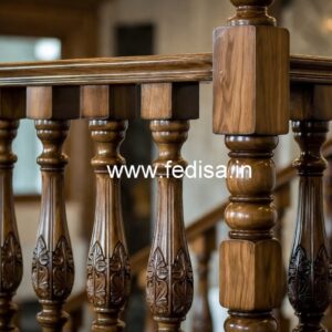 Brass Wood Balcony Fence Design No-2116