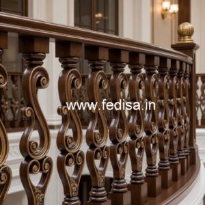 Elegant Brass Wood Stair Handrails No-2117