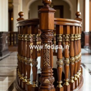 Luxury Wooden Railings with Brass Finish No-2119