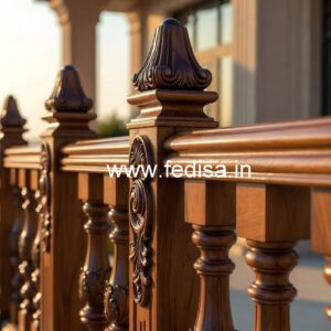 Modern Brass Wood Interior Railings No-2120