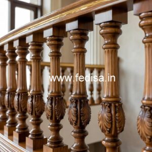 Brass Wood Staircase Banister Design No-2121