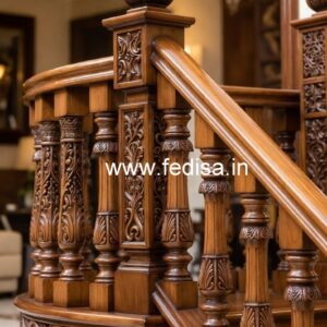 Stylish Brass Wood Railings for Villas No-2124