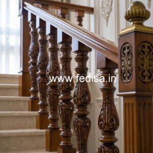 Brass Wood Railing for Luxury Interiors No-2127