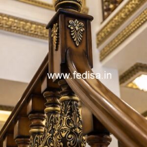Stylish Brass Wood Staircase Banister No-2132