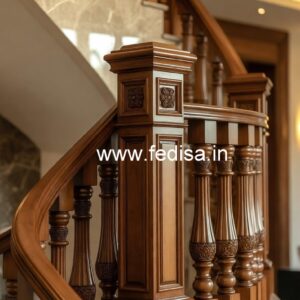 Modern Brass Wood Stair Fence Design No-2137