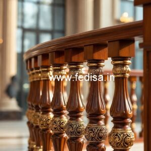 Decorative Brass Wood Stair Fence Ideas No-2147