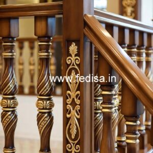 Beautiful Brass Wood Interior Railings No-2149