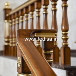 Elegant Brass Wood Fence for Villas No-2152