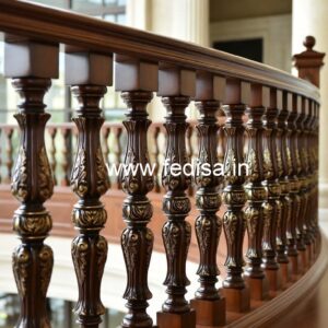 Luxury Brass Wood Staircase Fence No-2155
