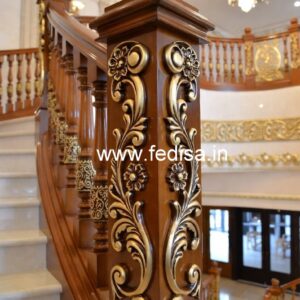 Decorative Brass Wood Balcony Fence No-2157
