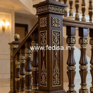 Beautiful Brass Wood Stair Fence Ideas No-2170