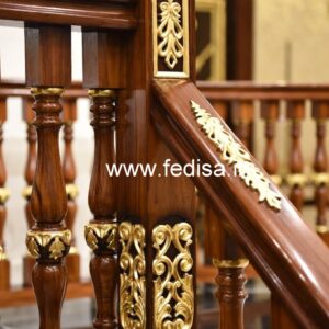 Modern Brass Wood Fence for Luxury Homes No-2187