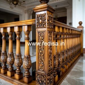 Decorative Brass Wood Balcony Handrails No-2189