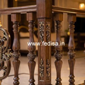 Premium Brass Wood Staircase Design Ideas No-2190