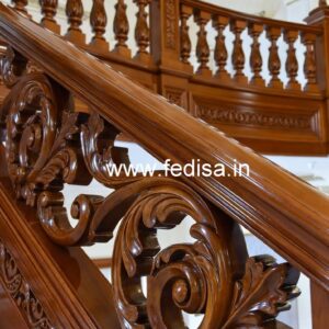 Stylish Brass Wood Staircase Collection No-2192