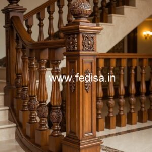 Elegant Brass Wood Railings for Contemporary Homes No-2196