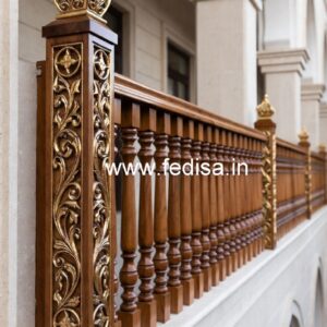 Stylish Brass Wood Staircase Design Inspiration No-2198
