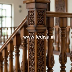 Premium Brass Wood Fence for Balcony No-2199