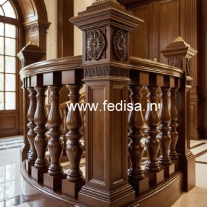 Brass Wood Staircase Design for Luxury Villas No-2201