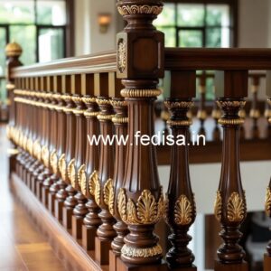 Stylish Brass Wood Interior Railings Inspiration No-2211