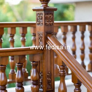Brass Wood Staircase Side Railings for Villas No-2214