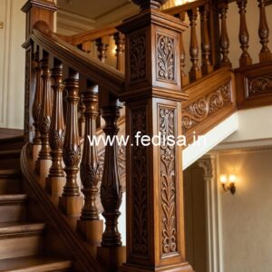 Luxury Brass Wood Railings with Elegant Finish No-2215