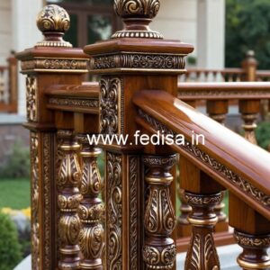 Elegant Brass Wood Staircase Interior Inspiration No-2228