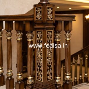 Stylish Brass Wood Fence for Contemporary Villas No-2229