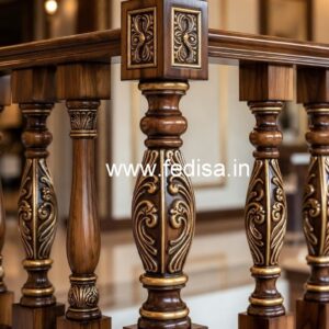 Decorative Brass Wood Railings with Golden Finish No-2231