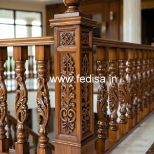 Premium Brass Wood Railings for Modern Villas No-2237