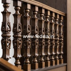 Brass Wood Staircase Decor with Luxury Style No-2238