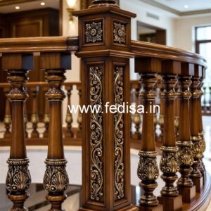 Brass Wood Staircase Banister for Modern Homes No-2251